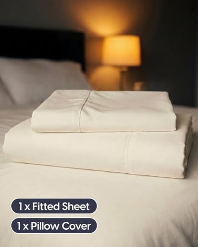 Image of Sleepy Town Twin XL Size Bed Sheets - 2 Piece - NO FLAT SHEET INCLUDED - Twin XL Sheet Set - Soft, Comfy & Cooling - Easy Care - Wrinkle & Fade Free - Brushed Microfiber Deep Pocket Sheets (Off White)