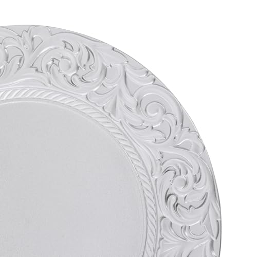 50 Platos Decorativos Redondos Plástico 13 Pulgadas Plateado miniatura 6