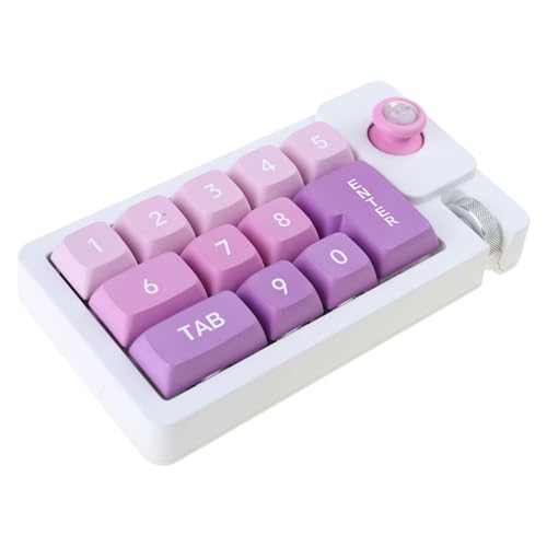 DEKKRYNFV K810 Teclado mecánico con cable intercambiable en caliente con iluminación, macros programables, joystick, teclado pequeño, 12 teclas, escritura cómoda