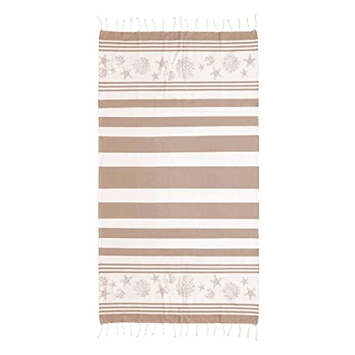 Lanovenanube Fouta Toalla Pareo Arrecife   100% algodón   100x180 cm   Color Beig