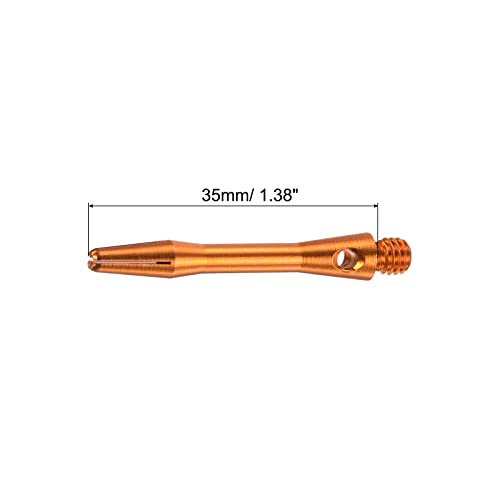 Image of PATIKIL 35mm Aluminum Dart Shafts, Medium 2BA Thread Dart Stems Dart Accessories Throwing Fitting for Steel Tip - 6 Pack (Orange)