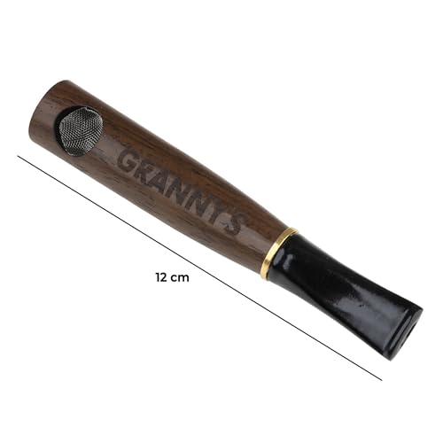 Granny's Premium Holzpfeife aus Nussbaum | 9 mm Filtereinsatz | Handgefertigt | Schmales Mundstück | Geschenkbox | inkl. 6 Aktivkohlefilter