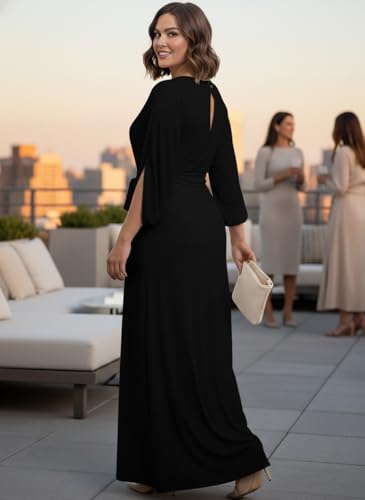 Image of KOH KOH Womens 2026 Flowy Formal Batwing Sleeve Evening Casual Gown
