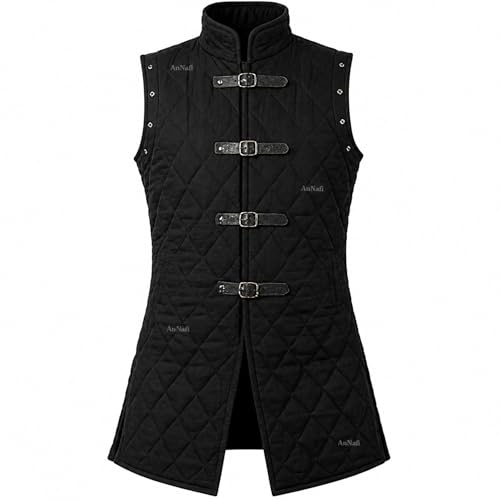 Image of AnNafi Gambeson Coat Aketon Jacket Armor, Costumes Dress SCA Medieval Thick Padded Full Length