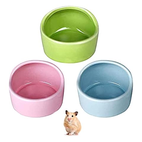 Hamster Futterschalen,RoadLoo 3 Stück Hamster Keramik Futterschalen Keramik Futternäpfe Anti-Biss Hamster Einzugsgebiet Feeder Futterschale Cover
