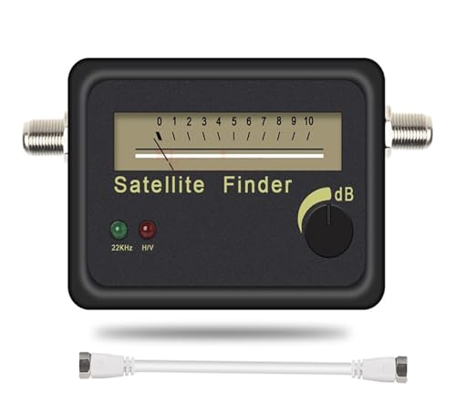Buscador de satélite Digital, medidor de señal, Puntero, Receptor de TV por satélite, buscador de satélite Fácil de localizar(Added White Cable)