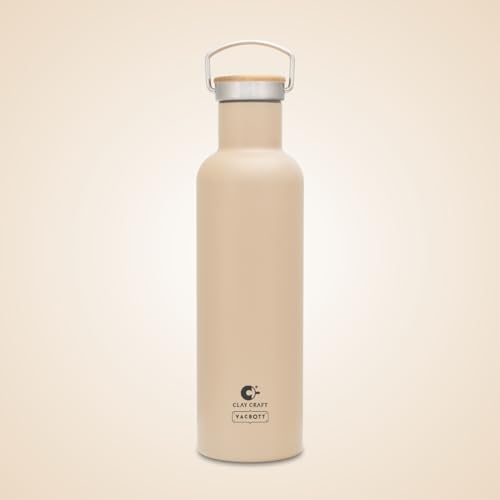 Image of Clay Craft Vacbott Hiker Combo Double Wall 18 Hours Hot & 24 Hours Cold Water Bottle Vacuum Insulated Flask Bottle 700ml, with Single Walled Victor Mug Set of 2 Steel Bottle|1Year Limited Warranty