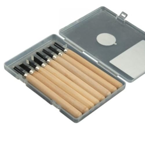 木工旋盤バイト 木彫りツール、彫刻チゼルセットDIY工芸品の木工用の快適なグリップ多機能 木彫りナイフ学生版画ナイフ手作りセットツール白い木彫りナイフセット (C)