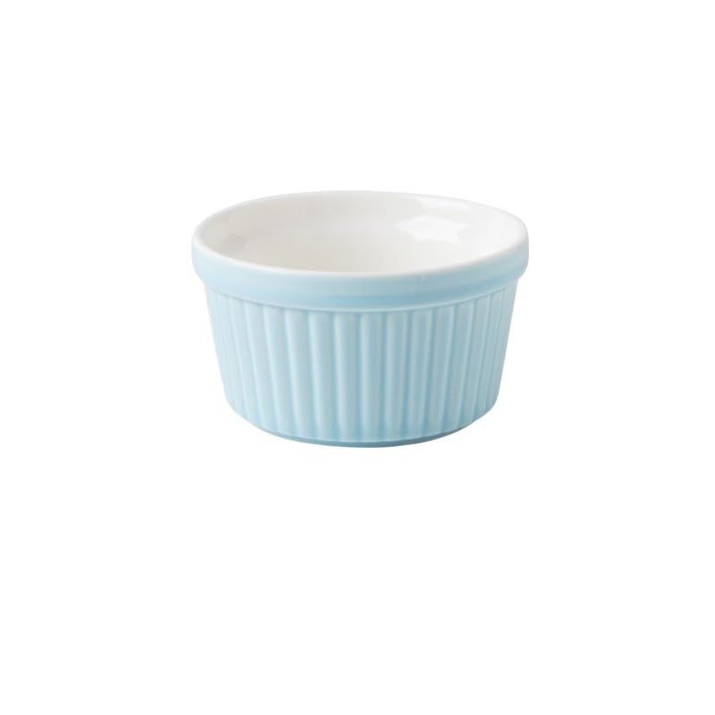 Ofenporzellan 6er Set, Soufflé-Tassen, Backbecher und Eisbecher, 240 ml(Blue)