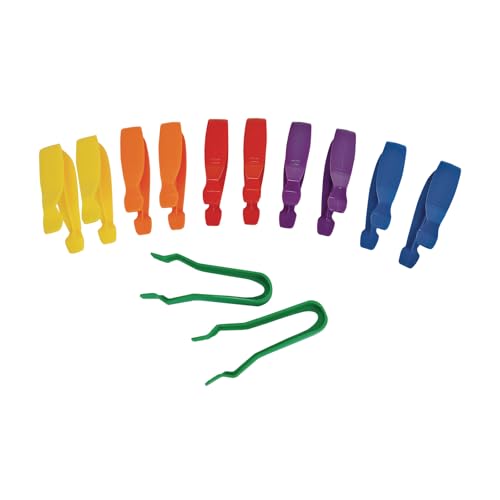 Image of Excellerations Easy Squeeze Jumbo Tweezers 4-3 /4 inches L x 1-3 /4 inches W x 1 inches H Set of 12 for Preschool, Educational, PreK, Ages 2 and up, Special Needs