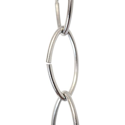 Image of RCH Hardware CH-43-PN-3 Decorative Polished Nickel Solid Brass Chain for Hanging, Lighting - Large Oval Wire Unwelded Links (3 ft /1 Yard)