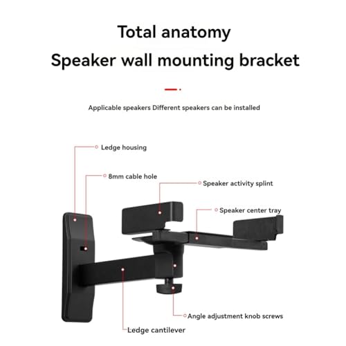 Soporte para altavoz que elimina vibraciones y ahorra espacio con ángulo ajustable 4