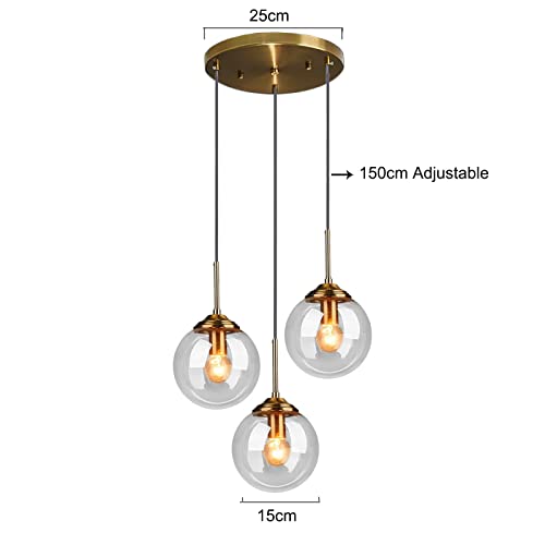 Suspension industrielle 3 globes pour éclairer efficacement un îlot - 2