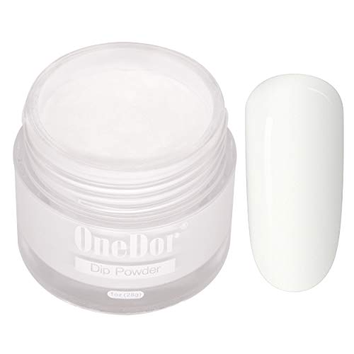 OneDor Nail Dip Dipping Powder  Acrylic Color Pigment Powders Pro Collection System, 1 Oz. (13 - White)