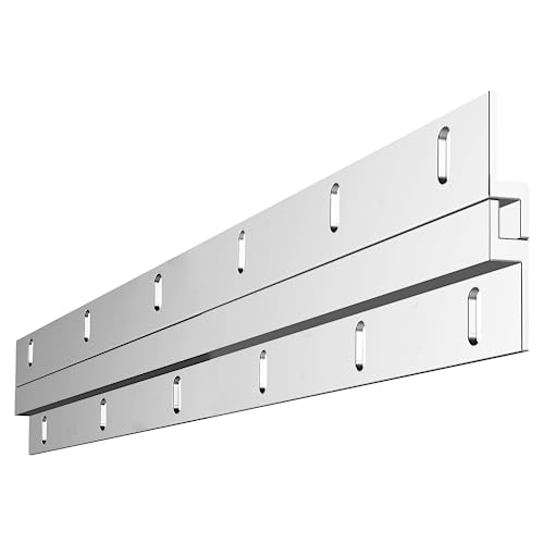 Image of PHS French Cleat Hanger 30 inch Includes Anchor, Screws, and Bumpers - Mirror Hanging Kit, Z Clip, French Cleat Hanger Heavy Duty for Mirrors, Pictures, Art, Cabinets - Aluminum Z Bar Cleat - 10 Pack