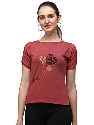 Image of DHRUVI TRENDZ Women's Regular Fit Tops | T Shirt for Women | Tops for Jeans for Women | Tops for Women | Western Tops for Women Stylish | T-Shirt for Women