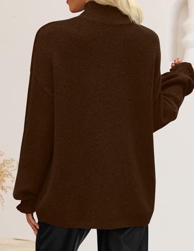 ZESICA Women's Turtleneck Sweaters Dressy Casual Oversized Long Sleeve Knitted Chunky Pullover Sweater Jumper Tops4