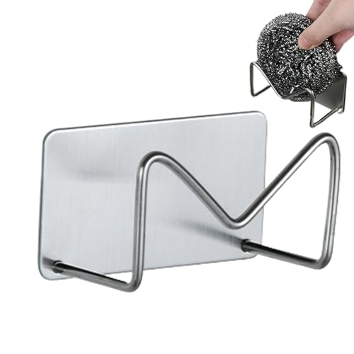 Tacky – Soporte de cocina de acero inoxidable, esponja glutinosa resistente, eficiente organizador de limpieza, diseño resistente al óxido, superficie de apoyo para esponjas, frota