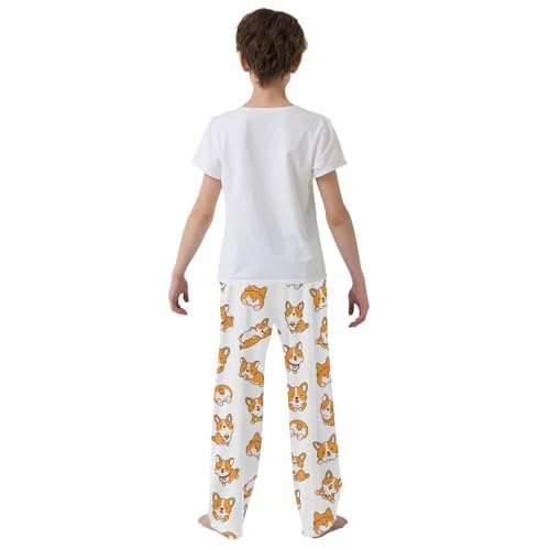 Boys' Pants Corgi Dog Animal Cute Long Bottoms Jogger Pants Elastic Waist Trousers with Pockets S-XL 5