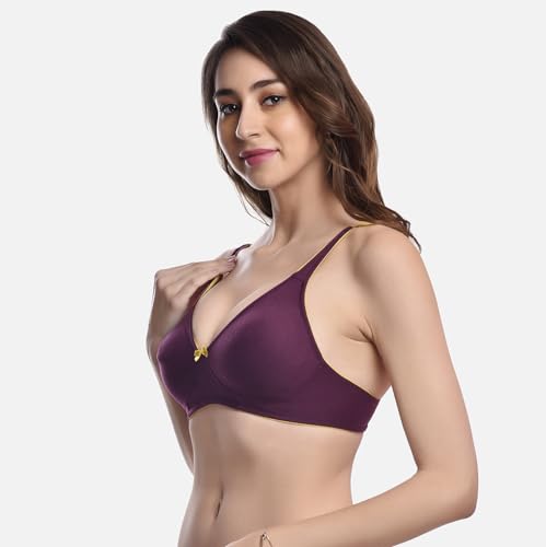 Image of FIMS - Fashion is my style Women Cotton Blend Non-Padded Non-Wired Moulded Bra Multicolor Cup- B