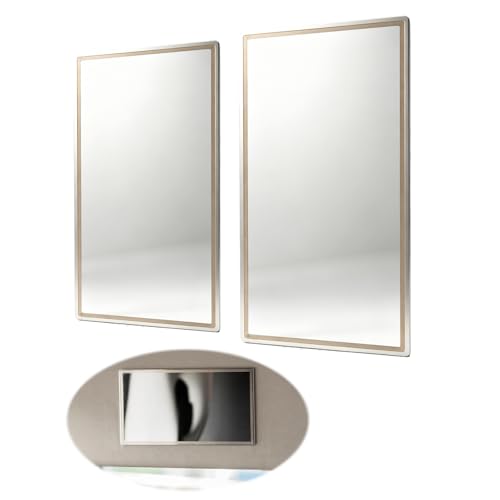 Grand Miroir de Maquillage Auto Collant pour Pare Soleil de Voiture,Miroir Sécurité Acier, Anti-Rayure, Haute Définition, pour Intérieur, Facile à...