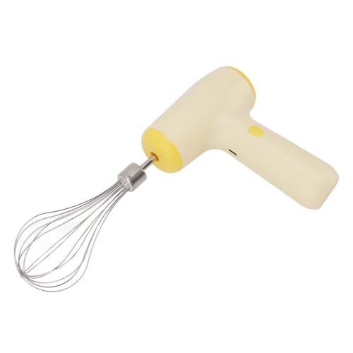 Batidor eléctrico de mano, mini batidor de mano con batería y batidora eléctrica de 5 velocidades, color beige, -