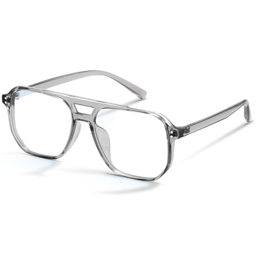 Image of livho Retro Aviator Blue Light Blocking Glasses for Women Men with Soft Case, Trendy Rectangle Computer Eyeglasses