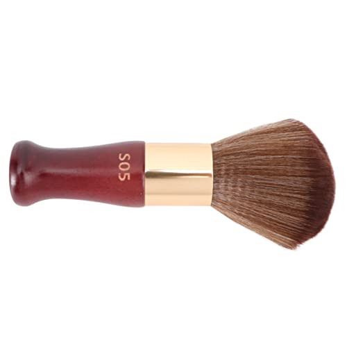 Beaupretty シーネックダスター ハンドル付きヘアブラシ 理容 サロン用 木製 ヘアカット 洗浄 スリング ブラシ 男性 女性兼用 携帯便利