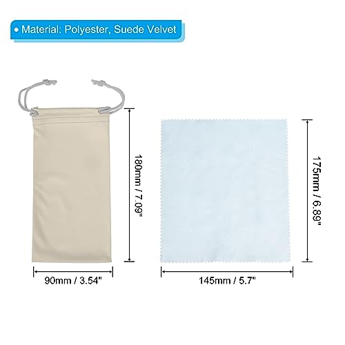 Image of PATIKIL Microfiber Glasses Bag, Sunglasses Pouch Eyeglass Bag Soft Sunglass Case with Eyeglasses Cleaning Cloth