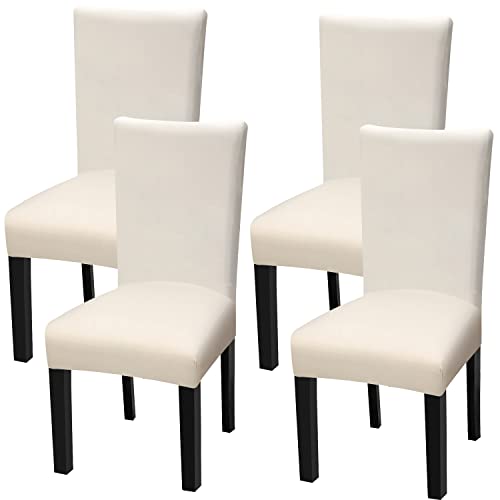 4 Pack Super Fit Stretch Removable Washable Short Dining Chair Protector Cover Seat Slipcover for Hotel, Dining Room, Ceremony, Banquet Wedding Party
