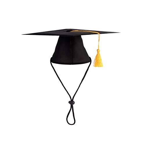 Soochat Pet Graduation Caps Dog and Cats Graduation Hats with Yellow Tasselt for Graduation Holiday Party Pet Costume Accessory
