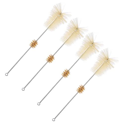 Healeved 4pcs Bottle Brush Bottle Cleaner Brush Water Bottle Scrubbing Brush Pipette Bottle Washer Scrubber Cup Cleaning Brush Sippy Cup Straw Cup Brush Mug Pig Hair Beige