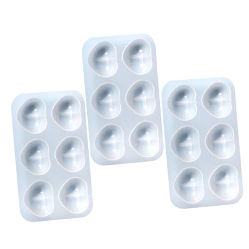 SEWACC 3pcs Silicone Mold Pans Soap Molds Heart Shaped Baking Mold Baking Molds Gelatinas Fondant Molds for Baking Hand Pie Molds Heart Shaped Fruit Platter Cube para White