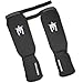 Meister MMA Elastic Cloth Shin & Instep Padded Guards (Pair) - Black - Large/X-Large