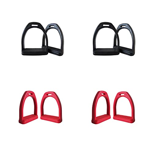 lopituwe Pak van 2 Rijstijgbeugel Draagbare Afneembare Effen Kleur Herbruikbare Volwassen Kinderen Rubber Pad Anti- Voor slip Stijgbeugels Geschenken, Rood, Groot - Afbeelding 3