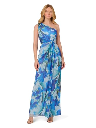 Adrianna Papell Womens Print Chiffon Long Dress