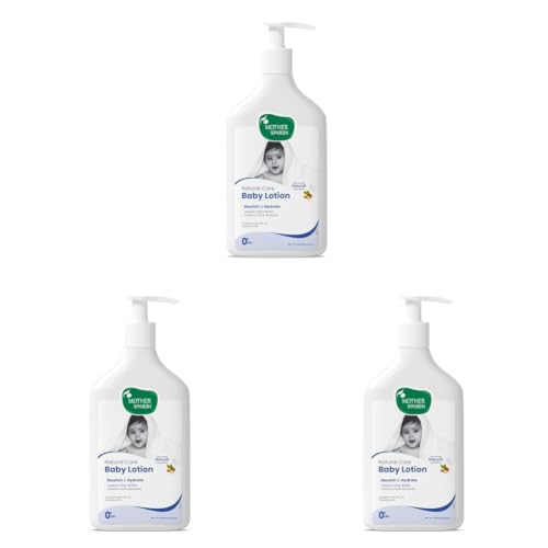 Image of Mother Sparsh Natural Care Baby Body Lotion-400ml | Baby Lotion For All Skin Types | With Organic Shea Butter, Coconut Oil & Avocado | Suitable for Newborn Sensitive Skin (Pack of 3)