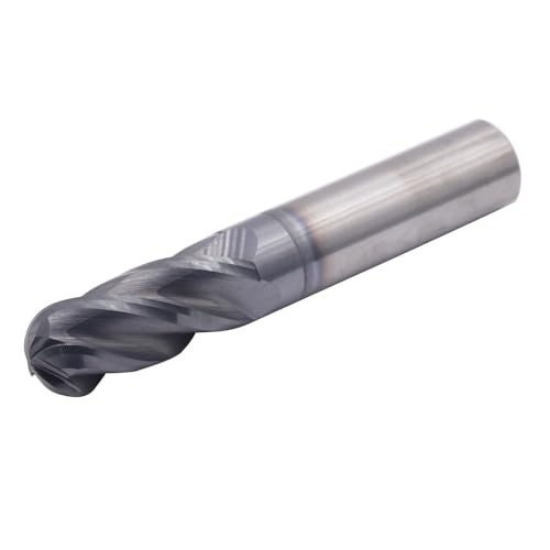 Image of BestParts 1 /2 inch 4 Flute Ball Nose Solid Carbide End Mill - AlTiN Coated | 30 Degree Helix, 1 /2 inch Cutting Diameter, 1 /2 inch Shank Diameter, 1 inch Length of Cut, 3 inch Overall Length