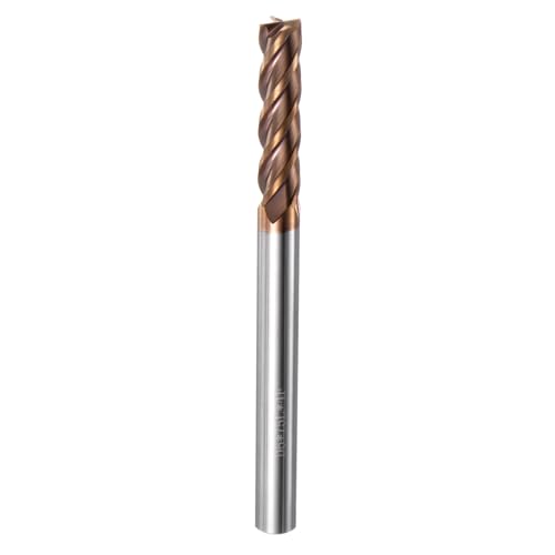 Image of HARFINGTON Carbide Square End Mill 6mm (15 /64 inch) Dia 6mm (15 /64 inch) Shank 75mm (3 inch) Extra Long HRC55 TiSiN Coated Micro-Grain Tungsten Carbide 4 Flutes Milling Bit Cutter