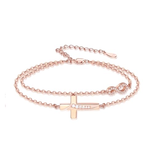 Bracelet croix infini argent 925 femme élégant pour toutes les occasions