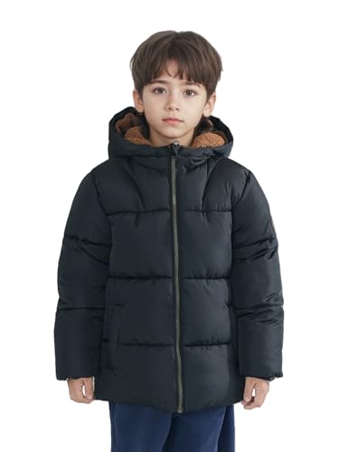 solomate Boys Winter Coats with Hood - Toddler Boys' Outerwear Winter Puffer Heavyweight Fleece Lined Jackets Coats for Kids