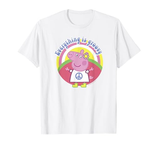 T-shirt Peppa Pig Everything Is Groovy rétro en coton pour enfant adepte de mode vintage