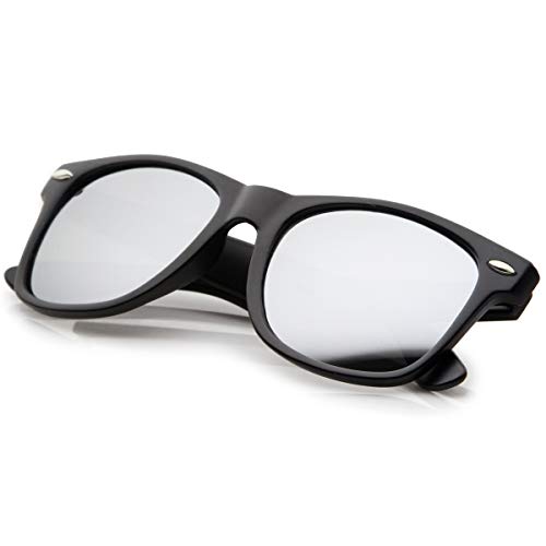 Image of zeroUV - Classic Colored Mirror Lens Square Horn Rimmed Sunglasses for Men Women