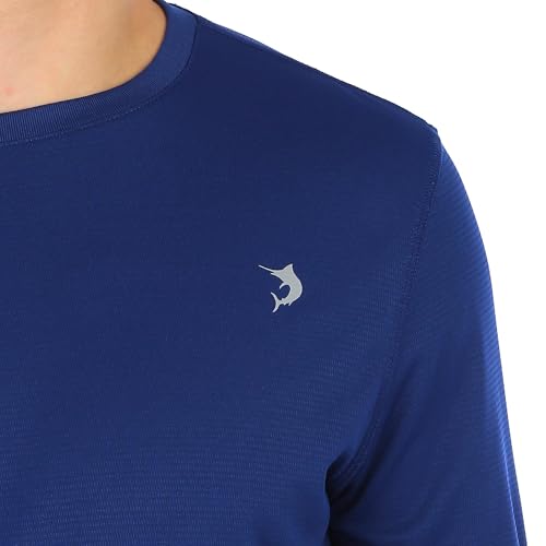 Reel Legends Mens Freeline Solid Long Sleeve Shirt Large Blue Depth2