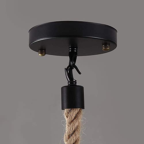 Suspension corde de chanvre pour éclairage de table à manger