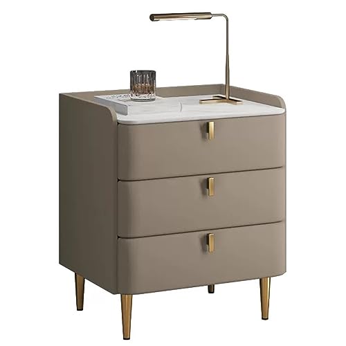 Moderna mesita de noche con 3 cajones, mueble de almacenamiento de madera blanca para salón y dormitorio, elegante mesa auxiliar, diseño compacto de 40 x 40 x 62 cm