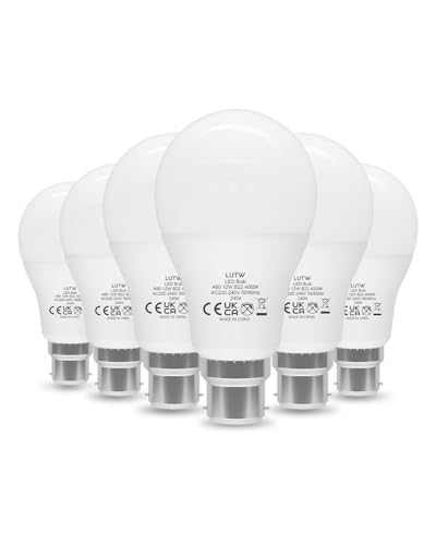 LUTW Bayonet Light Bulb, 100W Equivalent, Neutral White 4000K, 12W 1200LM B22 LED Bulbs