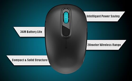 Image of Electro Wolf Wireless Note Mouse, Silent Buttons, 2.4 GHz with USB Mini Receiver, 1600 DPI Optical Tracking, 18-Month Battery Life, Ambidextrous PC /Mac /Laptop (Note)