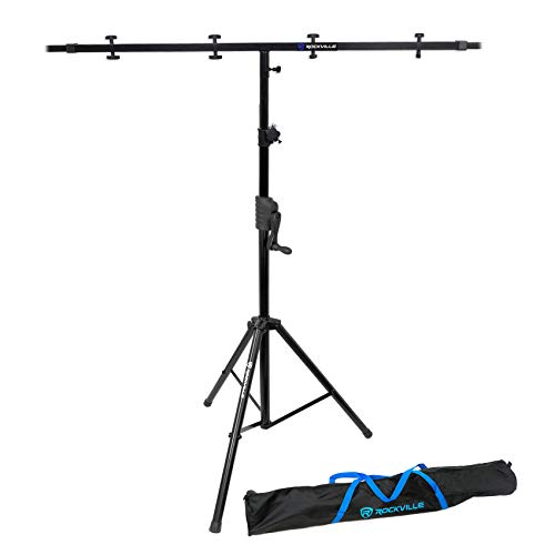 Rockville Bundle: (1) Rockville RVCS2 Heavy-Duty Tripod Adjustable Crank-Up DJ PA Speaker Stand+Bag Bundle with (1) Rockville RCS52 Universal Lighting Cross Bar Stand Adjustable (2 Items)