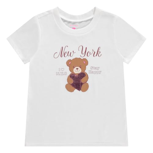 Image of BTween Girls 4 Piece Tops Fashionable Short Sleeve T-Shirt Casual Daily Shirt for Kids Assorted Colors
